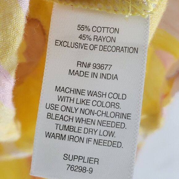 A New Approach Womens Sz XL Yellow Striped Sleeveless Blouse - Picture 7 of 11